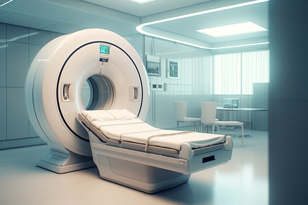 CT Scan, Medical CT or MRI Scan with a patient in the modern hospital laboratory. Generative aiの素材