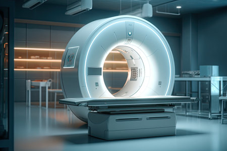 CT Scan, Medical CT or MRI Scan with a patient in the modern hospital laboratory. Generative aiの素材