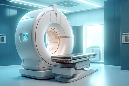 CT Scan, Medical CT or MRI Scan with a patient in the modern hospital laboratory. Generative aiの素材