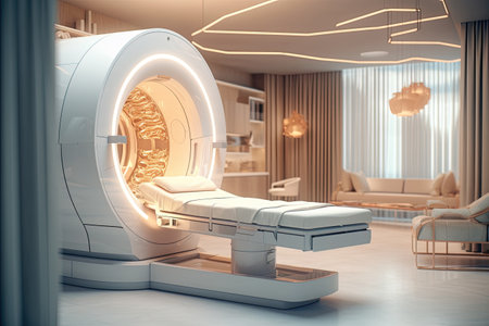 CT Scan, Medical CT or MRI Scan with a patient in the modern hospital laboratory. Generative aiの素材