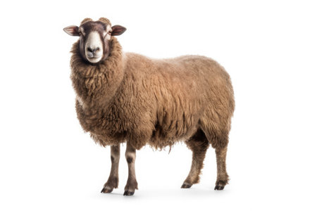 A Sheep, North country cheviot sheep breed isolated on white background. Generative AIの素材