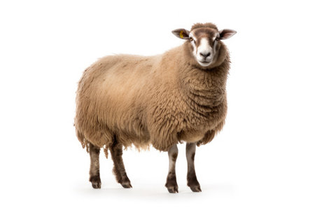 A Sheep, North country cheviot sheep breed isolated on white background. Generative AIの素材