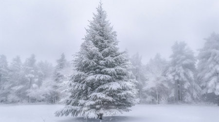 Christmas Day, Christmas tree with snow. Generate Aiの素材
