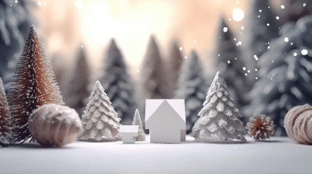 Christmas Day, Merry christmas card. Winter holiday theme. Happy New Year with copy space background. Generate Aiの素材