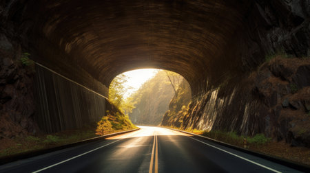 Tunnel, infrastructure tunnel road modern. Generate Aiの素材