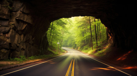 Tunnel, infrastructure tunnel road modern. Generate Aiの素材