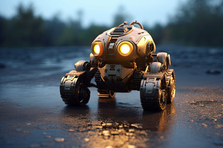 Ai, military robot patrol. Generative Aiの素材