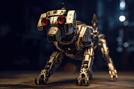 Bomb Exploration Robot Dog. Generative Aiの素材