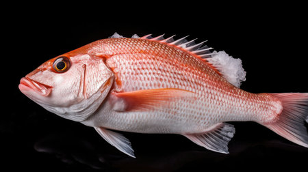 A fresh snapper fish on ice. snapper fish. Generative Aiの素材