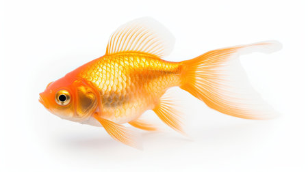 A gold fish isolated on a white background. Generative Aiの素材