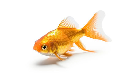 A gold fish isolated on a white background. Generative Aiの素材