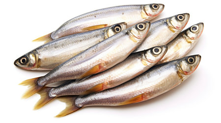 Sardines fish isolated on white background. Sardine fish. Generative Aiの素材