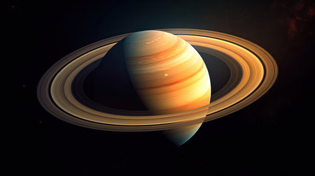 Saturn and the Milky Way in the Universe. Generative Aiの素材
