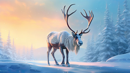 Reindeer. Generative Aiの素材