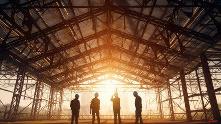 Civil engineer inspection infrastructure at construction site. Generative Aiの素材