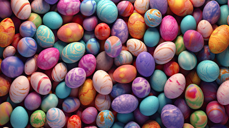 Colorful Easter eggs background. Easter eggs. Generative Aiの素材