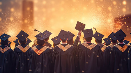 Celebration education graduation student success learning concept. Generative Aiの素材