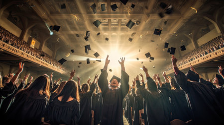 Celebration education graduation student success learning concept. Generative Aiの素材