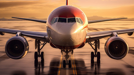 Refueling of airplane. Generative Aiの素材