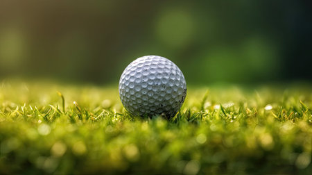 Golf club and ball in grass. Let's golf. Generative Aiの素材