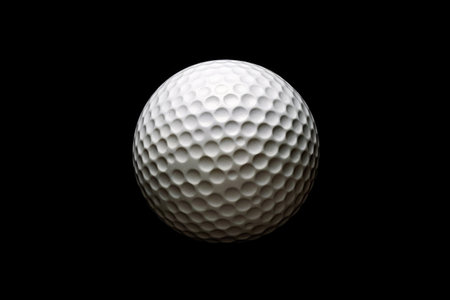 Golf ball isolated on black  background. Generative Aiの素材