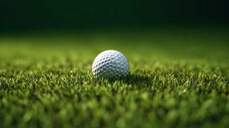 Golf club and ball in grass. Let's golf. Generative Aiの素材