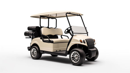 A Golf car, Golf car on isolated on white background. Generative Aiの素材