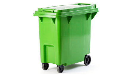 A Green recycling bin isolated on white background. Generative Aiの素材