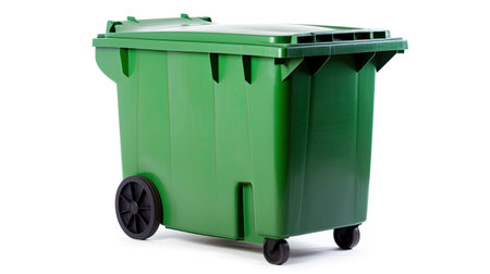 A Green recycling bin isolated on white background. Generative Aiの素材