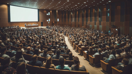 Audience in the conference hall. Business and Entrepreneurship concept. Training. Generative Aiの素材