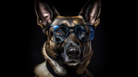 A smart police dog. Police dog. Sniffer Dog. Generative Aiの素材