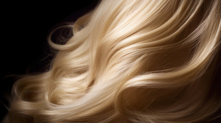 Beautiful wavy blond hair. Generative Aiの素材