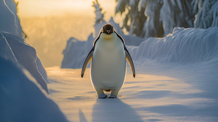 Emperor Penguin Chicks. Emperor penguins of South Georgia. Generative Aiの素材