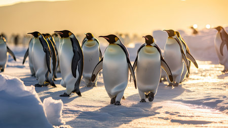 Emperor Penguin Chicks. Emperor penguins of South Georgia. Generative Aiの素材