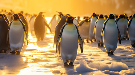 Emperor Penguin Chicks. Emperor penguins of South Georgia. Generative Aiの素材