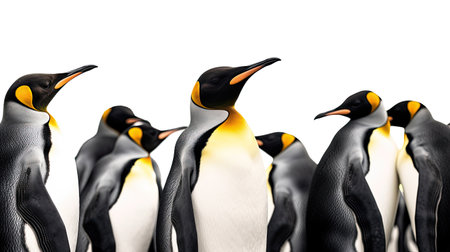King penguins isolated on white background. Generative Aiの素材