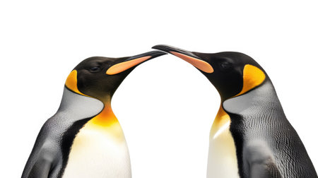 King penguins isolated on white background. Generative Aiの素材