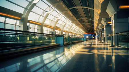 Airport terminal, modern airport terminal. Generative Aiの素材