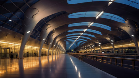 Airport terminal, modern airport terminal. Generative Aiの素材