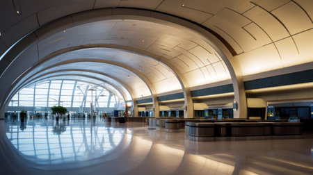 Airport terminal, modern airport terminal. Generative Aiの素材