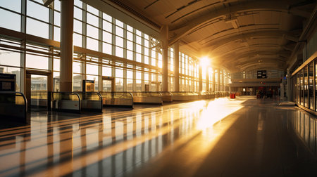 Airport terminal, modern airport terminal. Generative Aiの素材