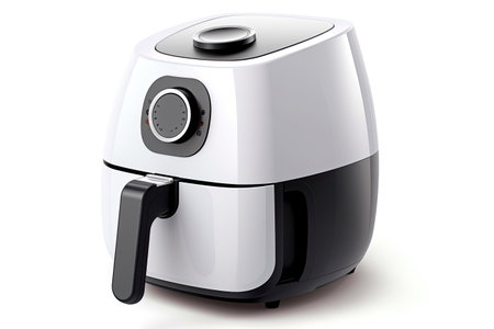 Air fryer oil free or deep fryer machine isolated on white background. Generative Aiの素材