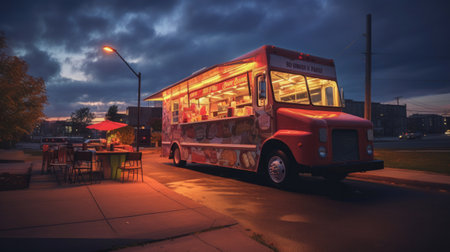 A food truck. Generative Aiの素材