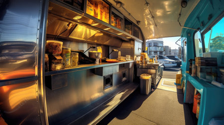 A food truck. Generative Aiの素材