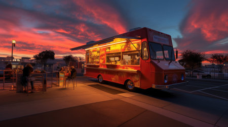 A food truck. Generative Aiの素材