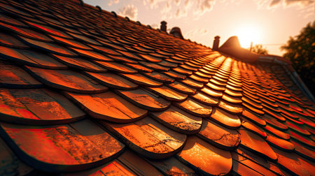 roof tiles for home build. Generative Aiの素材