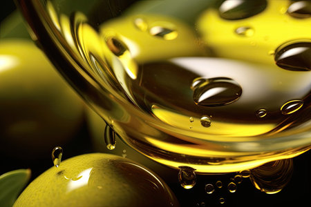 Close up of Olive oil background. Generative Aiの素材