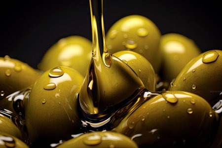 Close up of Olive oil background. Generative Aiの素材