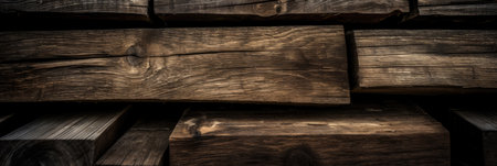 Industrial wood, timber, Pine wood timber, lumber, Wooden boards. Generative Aiの素材
