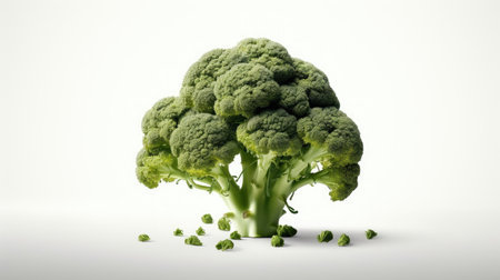 Broccoli isolated on white background. Generative Aiの素材